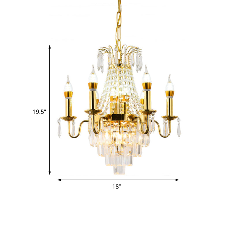 6 Heads Sputnik Chandelier Light Mid-Century Crystal Hanging Lamp in Gold for Living Room Clearhalo 'Ceiling Lights' 'Chandeliers' 'Modern Chandeliers' 'Modern' Lighting' 222806