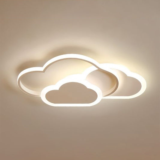 Metallic Cloud Flush Mount Lighting Minimalist White LED Flush Mount Fixture for Kids Bedroom Clearhalo 'Ceiling Lights' 'Close To Ceiling Lights' 'Close to ceiling' 'Flush mount' Lighting' 2228091