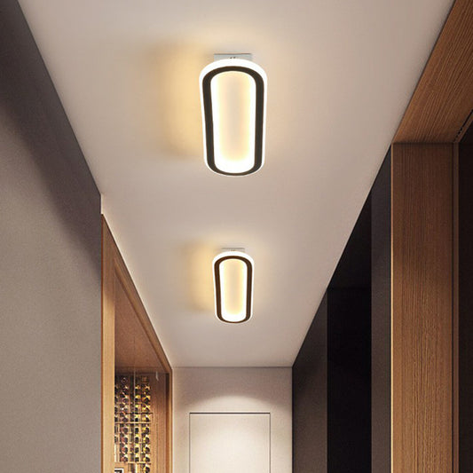 Linear Flush Light Modern Style Acrylic Corridor LED Flush Ceiling Light Fixture in Black Clearhalo 'Ceiling Lights' 'Close To Ceiling Lights' 'Close to ceiling' 'Flush mount' Lighting' 2228140