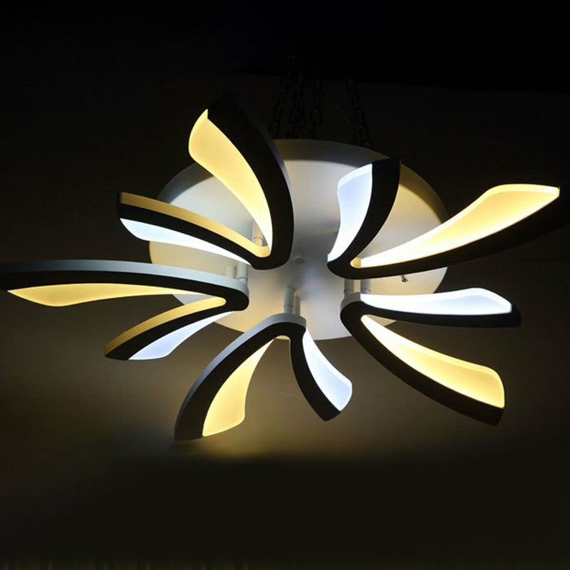 Dandelion Ceiling Mounted Light Minimalist Acrylic Living Room LED Semi Flush Mount in White 5 White Clearhalo 'Ceiling Lights' 'Close To Ceiling Lights' 'Close to ceiling' 'Semi-flushmount' Lighting' 2228202