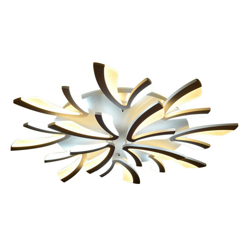 Dandelion Ceiling Mounted Light Minimalist Acrylic Living Room LED Semi Flush Mount in White Clearhalo 'Ceiling Lights' 'Close To Ceiling Lights' 'Close to ceiling' 'Semi-flushmount' Lighting' 2228206