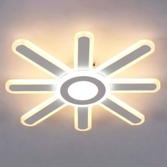 Acrylic Sun Shaped LED Flush Mount Modern White Flushmount Ceiling Light for Bedroom Clearhalo 'Ceiling Lights' 'Close To Ceiling Lights' 'Close to ceiling' 'Flush mount' Lighting' 2228209