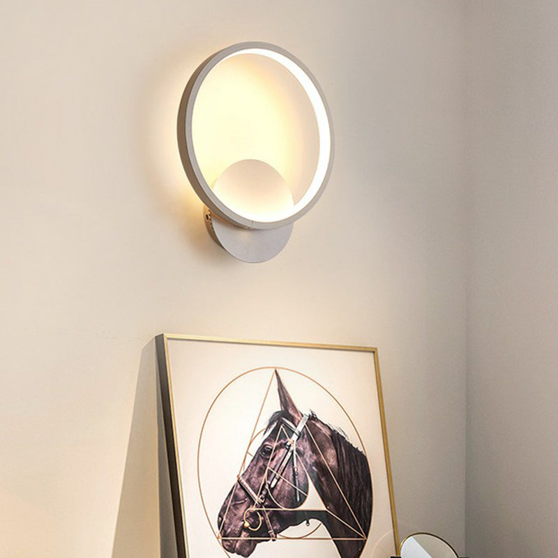 Shaded Sconce Lighting Nordic Style Acrylic Corridor LED Wall Light Fixture in White Clearhalo 'Modern wall lights' 'Modern' 'Wall Lamps & Sconces' 'Wall Lights' Lighting' 2228407