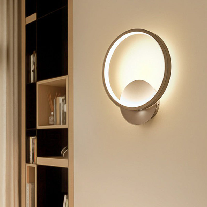 Shaded Sconce Lighting Nordic Style Acrylic Corridor LED Wall Light Fixture in White Clearhalo 'Modern wall lights' 'Modern' 'Wall Lamps & Sconces' 'Wall Lights' Lighting' 2228409