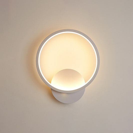 Shaded Sconce Lighting Nordic Style Acrylic Corridor LED Wall Light Fixture in White White A Clearhalo 'Modern wall lights' 'Modern' 'Wall Lamps & Sconces' 'Wall Lights' Lighting' 2228411