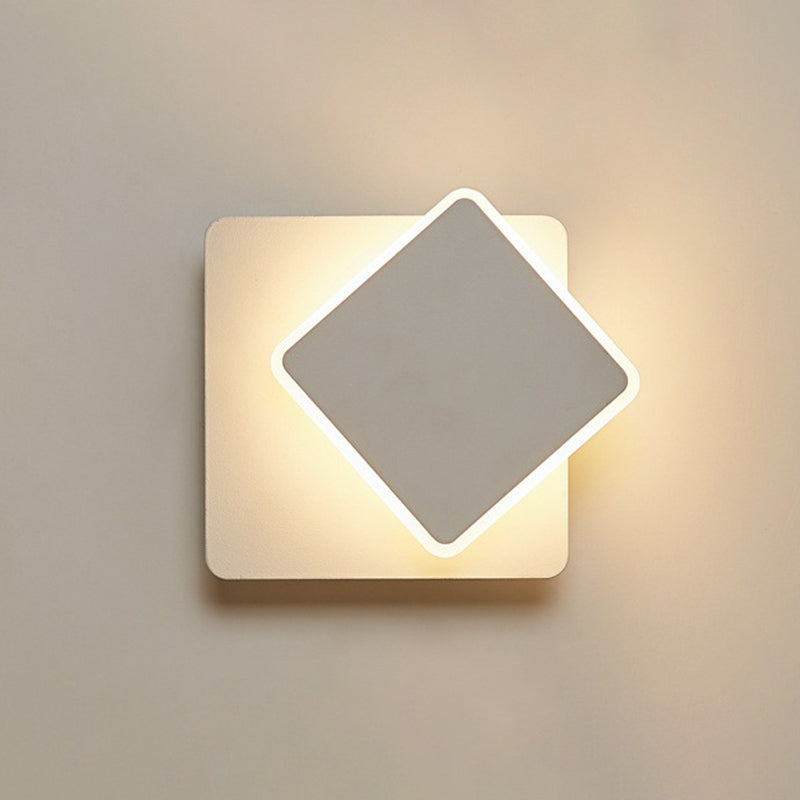 Shaded Sconce Lighting Nordic Style Acrylic Corridor LED Wall Light Fixture in White White D Clearhalo 'Modern wall lights' 'Modern' 'Wall Lamps & Sconces' 'Wall Lights' Lighting' 2228414