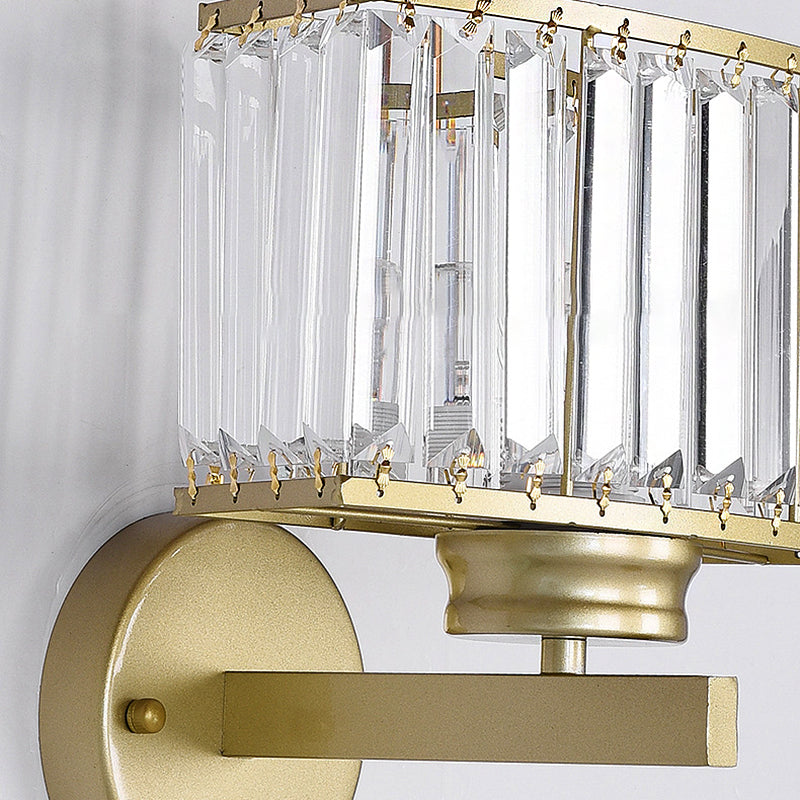 Rectangle Clear Crystal Wall Lamp Modernism 1 Light Gold Finish Wall Lighting Fixture for Corridor Clearhalo 'Modern wall lights' 'Modern' 'Wall Lamps & Sconces' 'Wall Lights' Lighting' 223084