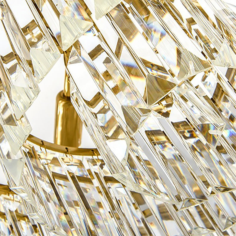 Drum Ceiling Light Fixture Modern Crystal 9 Lights Brass Chandelier Light, 25.5"/31.5" Wide Clearhalo 'Ceiling Lights' 'Chandeliers' 'Modern Chandeliers' 'Modern' Lighting' 223367