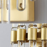 Clear Crystal Tube Wall Lighting Contemporary 2 Lights Wall Mounted Light in Brass for Living Room Clearhalo 'Cast Iron' 'Glass' 'Industrial' 'Modern wall lights' 'Modern' 'Tiffany' 'Traditional wall lights' 'Wall Lamps & Sconces' 'Wall Lights' Lighting' 223396
