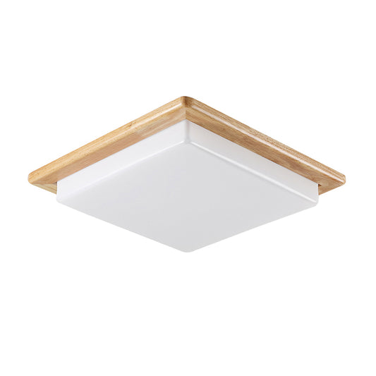 Squared LED Flush Mount Japanese Acrylic Bedroom Flushmount Ceiling Light in Wood Clearhalo 'Ceiling Lights' 'Close To Ceiling Lights' 'Close to ceiling' 'Flush mount' Lighting' 2235714