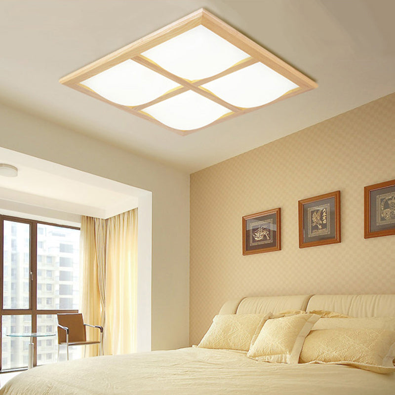 Japanese Style Ultra-Thin Flush Mount Lighting Wood Bedroom LED Flush Mount Fixture Clearhalo 'Ceiling Lights' 'Close To Ceiling Lights' 'Close to ceiling' 'Flush mount' Lighting' 2235728