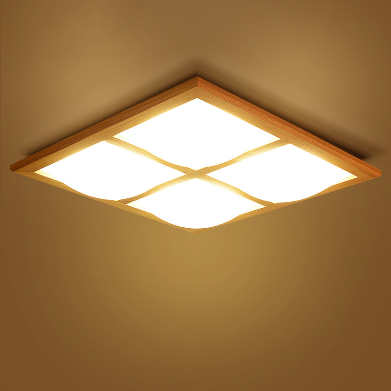 Japanese Style Ultra-Thin Flush Mount Lighting Wood Bedroom LED Flush Mount Fixture Clearhalo 'Ceiling Lights' 'Close To Ceiling Lights' 'Close to ceiling' 'Flush mount' Lighting' 2235730