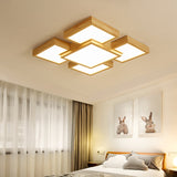 Minimalist Geometrical Flush Mount Lighting Wood Living Room LED Flush Mount Fixture Wood Clearhalo 'Ceiling Lights' 'Close To Ceiling Lights' 'Close to ceiling' 'Flush mount' Lighting' 2235814