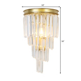 1 Lights Bedside Wall Lighting Fixture Modernism Style Golden Wall Lamp with Clear Crystal Block Shape Clearhalo 'Modern wall lights' 'Modern' 'Wall Lamps & Sconces' 'Wall Lights' Lighting' 223616