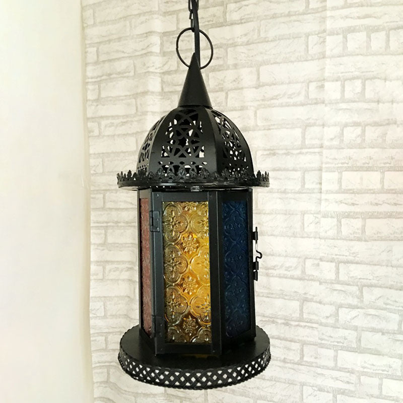 Retro Style House Shaped Single-Bulb Metallic Ceiling Lighting in Black for Restaurant Clearhalo 'Ceiling Lights' 'Pendant Lights' 'Pendants' Lighting' 2236213