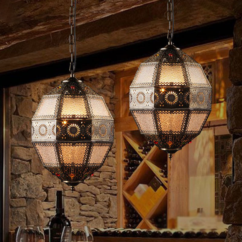 Traditional Hollow-out Suspension Light 3 Bulbs Restaurant Pendant Light Fixture in Bronze Clearhalo 'Ceiling Lights' 'Pendant Lights' 'Pendants' Lighting' 2236264