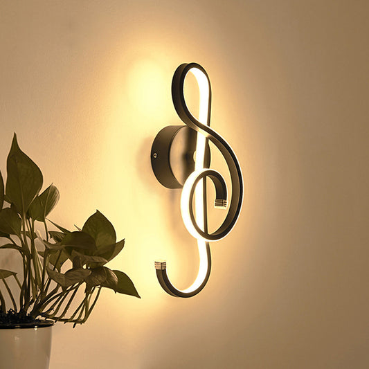 Music Note Living Room LED Wall Mount Light Acrylic Modern Style Wall Light Fixture Clearhalo 'Cast Iron' 'Glass' 'Industrial' 'Modern wall lights' 'Modern' 'Tiffany' 'Traditional wall lights' 'Wall Lamps & Sconces' 'Wall Lights' Lighting' 2236326