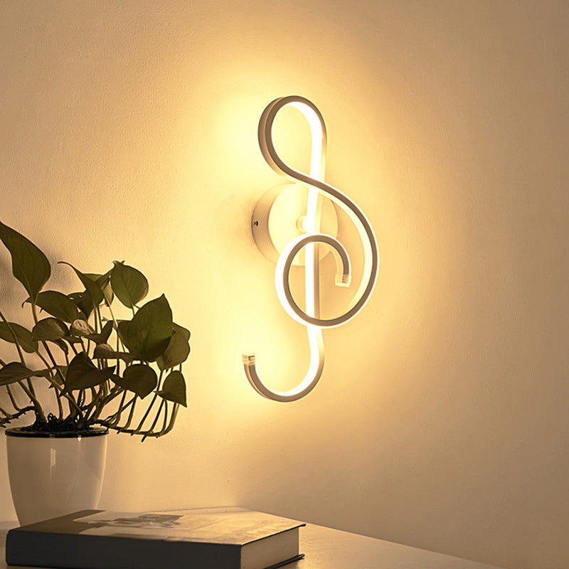 Music Note Living Room LED Wall Mount Light Acrylic Modern Style Wall Light Fixture Clearhalo 'Cast Iron' 'Glass' 'Industrial' 'Modern wall lights' 'Modern' 'Tiffany' 'Traditional wall lights' 'Wall Lamps & Sconces' 'Wall Lights' Lighting' 2236330