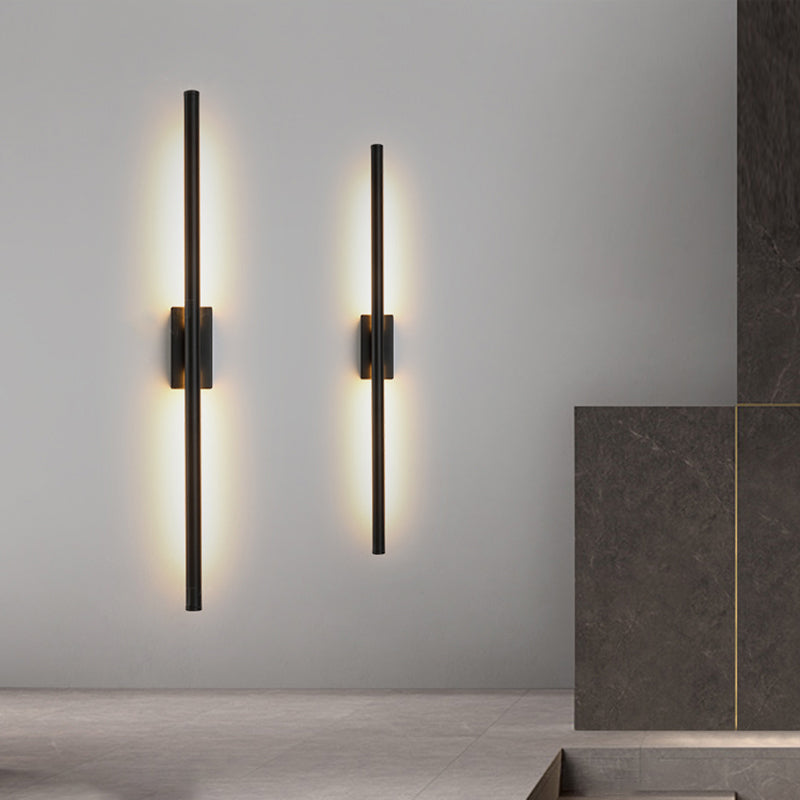 Linear Shaped LED Wall Mount Light Modern Acrylic Living Room Wall Light Fixture Black Clearhalo 'Cast Iron' 'Glass' 'Industrial' 'Modern wall lights' 'Modern' 'Tiffany' 'Traditional wall lights' 'Wall Lamps & Sconces' 'Wall Lights' Lighting' 2236398