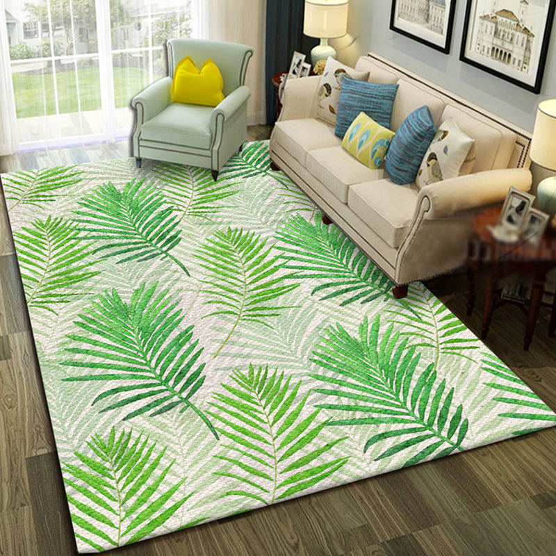 Multi Color Scandinavian Rug Polyster Plant Printed Area Carpet Pet Friendly  Easy Care Area Rug for Bedroom - Clearhalo