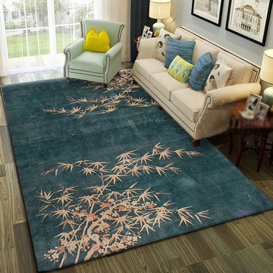 Nordic Home Decoration Rug Multi Colored Plant Pattern Indoor Rug Polyster Easy Care Pet Friendly Washable Rug Navy Clearhalo 'Area Rug' 'Modern' 'Rugs' Rug' 2238275