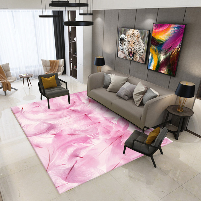 Tropical Decoration Rug Multi Color Animal Carpet Polypropylene Non-Slip Machine Washable Rug Pink Clearhalo 'Area Rug' 'Rug' 2238291