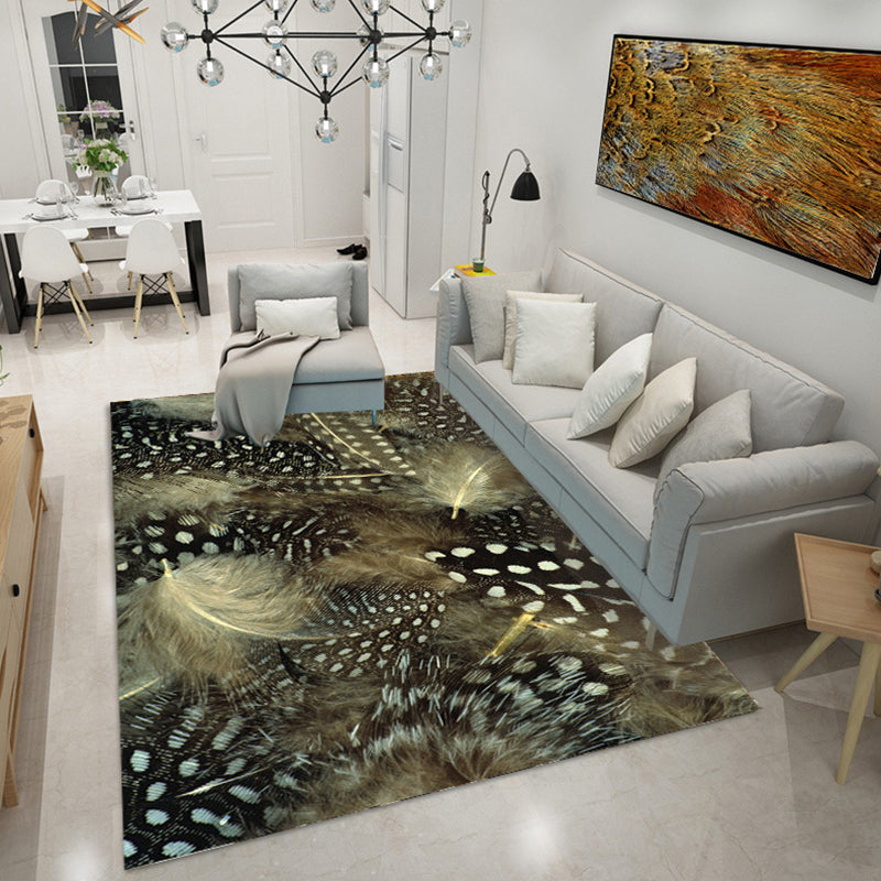 Tropical Decoration Rug Multi Color Animal Carpet Polypropylene Non-Slip Machine Washable Rug Gray-Coffee Clearhalo 'Area Rug' 'Rug' 2238301