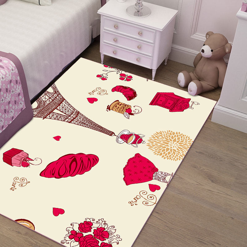 Cute Kids Room Rug Multi-Color Animal Pattern Rug Synthetics Anti-Slip Backing Easy Care Carpet Clearhalo 'Area Rug' 'Modern' 'Rugs' Rug' 2238384