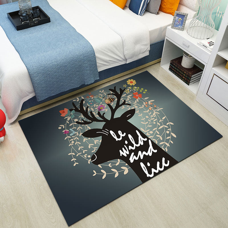 Cute Kids Room Rug Multi-Color Animal Pattern Rug Synthetics Anti-Slip Backing Easy Care Carpet Clearhalo 'Area Rug' 'Modern' 'Rugs' Rug' 2238385