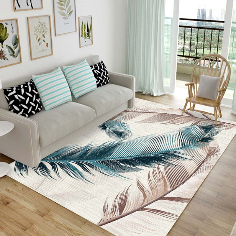 Multi Colored Chinese Rug Polyster Plant Printed Carpet Machine Washable Stain-Resistant Indoor Rug for Parlor Clearhalo 'Area Rug' 'Modern' 'Rugs' Rug' 2238434