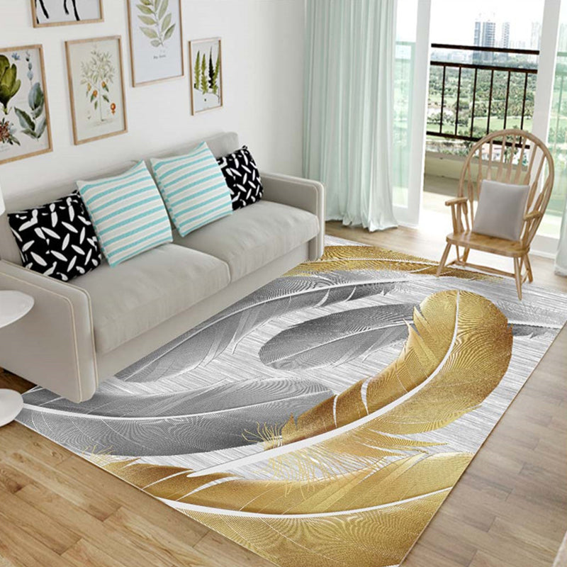 Multi Colored Chinese Rug Polyster Plant Printed Carpet Machine Washable Stain-Resistant Indoor Rug for Parlor Clearhalo 'Area Rug' 'Modern' 'Rugs' Rug' 2238435