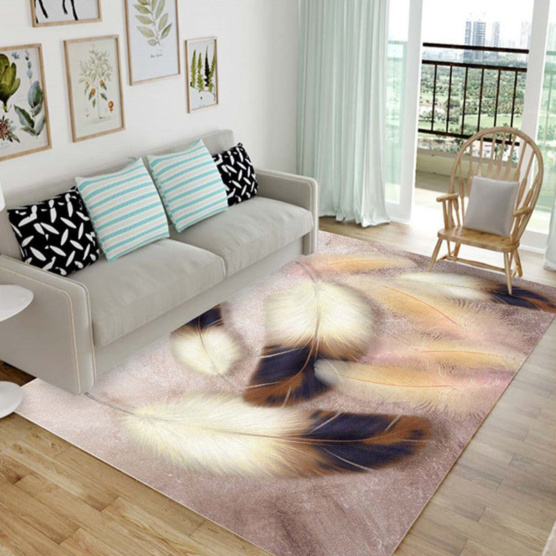 Multi Colored Chinese Rug Polyster Plant Printed Carpet Machine Washable Stain-Resistant Indoor Rug for Parlor Clearhalo 'Area Rug' 'Modern' 'Rugs' Rug' 2238442