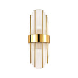 1 Light Living Room Wall Light Contemporary Style Brass Finish Wall Mounted Light with Oval Clear Crystal Shade Clearhalo 'Modern wall lights' 'Modern' 'Wall Lamps & Sconces' 'Wall Lights' Lighting' 223861