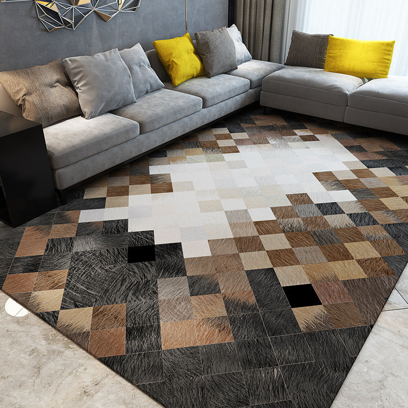 Modern Living Room Rug Multi-Color Geometric Print Carpet Non-Slip Backing Washable Indoor Rug Brown Clearhalo 'Area Rug' 'Modern' 'Rugs' Rug' 2238707