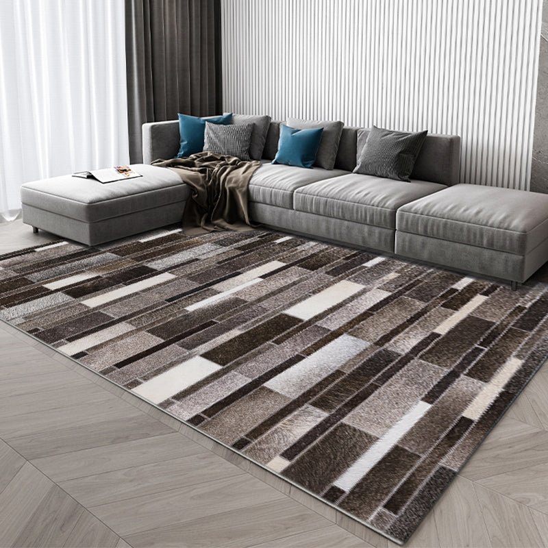 Multi Color Parlor Rug Luxury Plaid Print Area Rug Polypropylene Pet Friendly Easy Care Indoor Rug Brown Clearhalo 'Area Rug' 'Modern' 'Rugs' Rug' 2238717