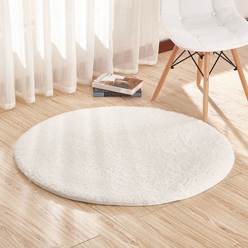 Relaxing Bedroom Rug Multi-Colored Solid Indoor Rug Polyster Non-Slip Backing Pet Friendly Carpet Cream Clearhalo 'Area Rug' 'Casual' 'Rugs' Rug' 2238804