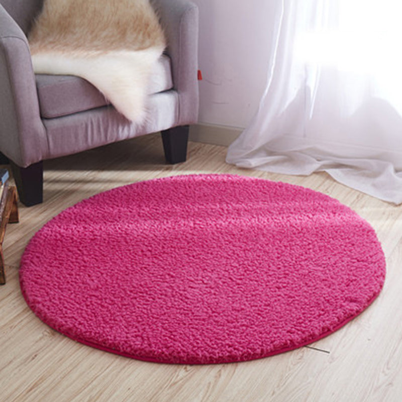 Casual Bedroom Rug Multi Colored Plain Area Carpet Synthetics Pet Friendly Anti-Slip Backing Easy Care Rug Rose Red Clearhalo 'Area Rug' 'Casual' 'Rugs' Rug' 2238867