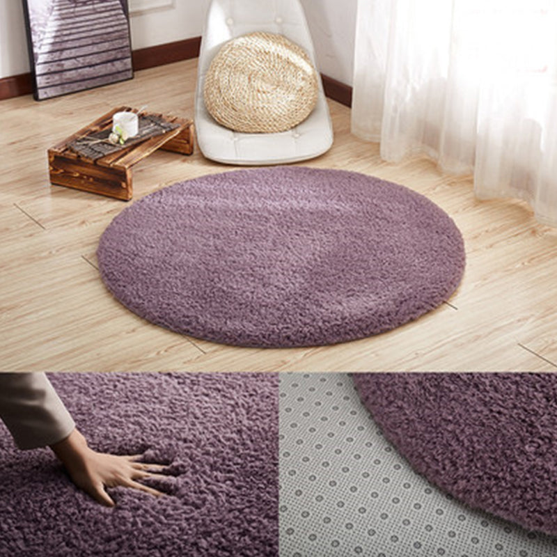 Casual Bedroom Rug Multi Colored Plain Area Carpet Synthetics Pet Friendly Anti-Slip Backing Easy Care Rug Gray-Purple Clearhalo 'Area Rug' 'Casual' 'Rugs' Rug' 2238868