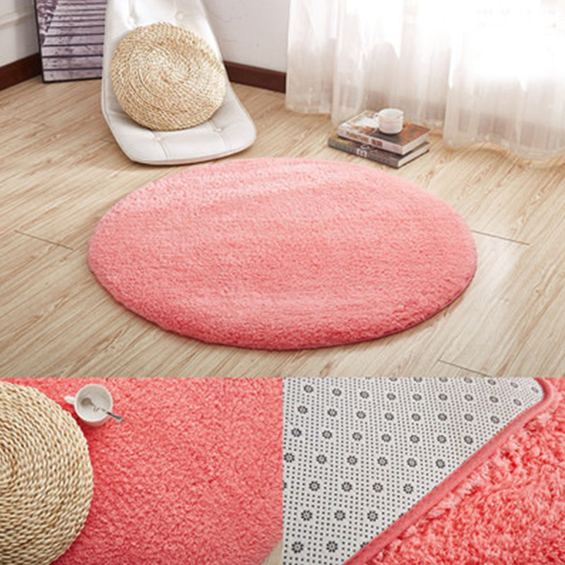Casual Bedroom Rug Multi Colored Plain Area Carpet Synthetics Pet Friendly Anti-Slip Backing Easy Care Rug Watermelon Red Clearhalo 'Area Rug' 'Casual' 'Rugs' Rug' 2238869