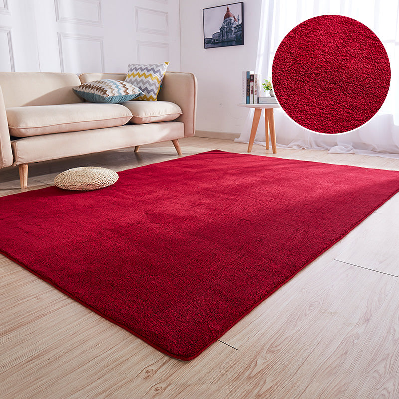 Comfort Bedroom Rug Multi Colored Plain Indoor Rug Polypropylene Polypropylene Anti-Slip Easy Care Carpet Burgundy Clearhalo 'Area Rug' 'Casual' 'Rugs' Rug' 2239042