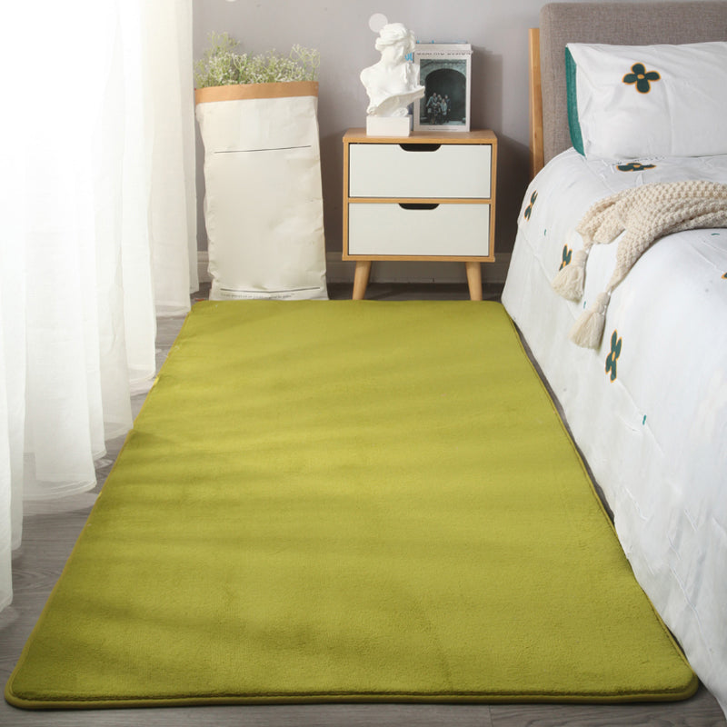 Simplicity Bedroom Rug Multi-Colored Plain Area Carpet Polypropylene Non-Slip Backing Stain-Resistant Rug Green Clearhalo 'Area Rug' 'Casual' 'Rugs' Rug' 2239182