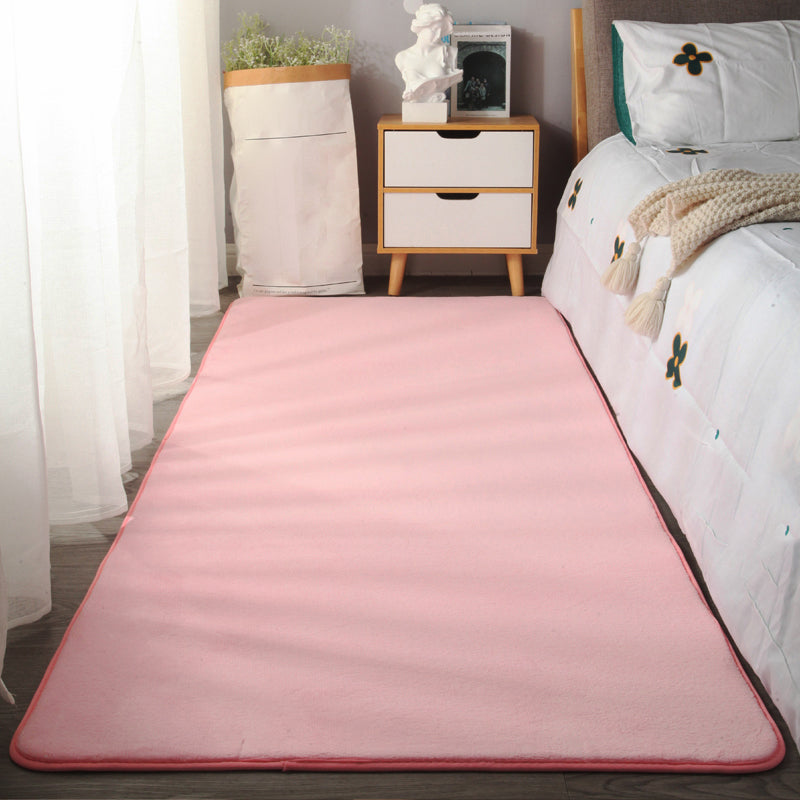 Simplicity Bedroom Rug Multi-Colored Plain Area Carpet Polypropylene Non-Slip Backing Stain-Resistant Rug Pink Clearhalo 'Area Rug' 'Casual' 'Rugs' Rug' 2239185