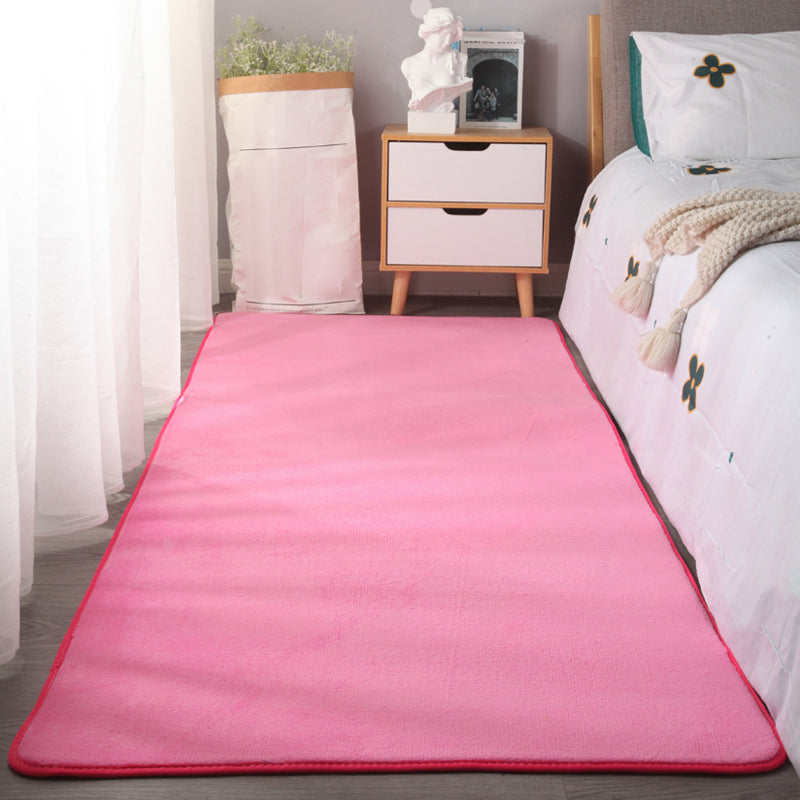 Simplicity Bedroom Rug Multi-Colored Plain Area Carpet Polypropylene Non-Slip Backing Stain-Resistant Rug Rose Red Clearhalo 'Area Rug' 'Casual' 'Rugs' Rug' 2239189