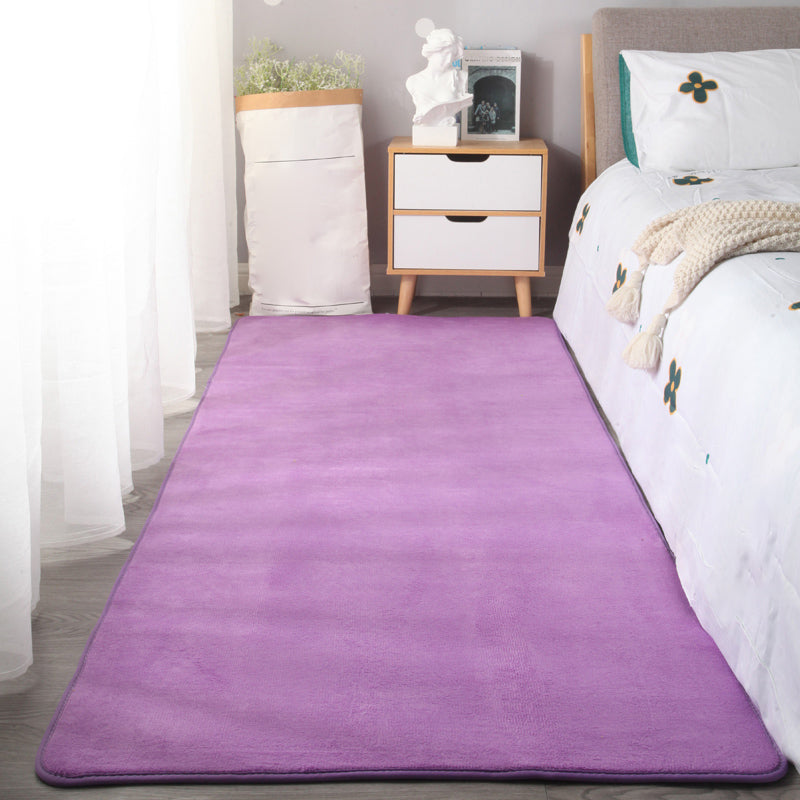 Simplicity Bedroom Rug Multi-Colored Plain Area Carpet Polypropylene Non-Slip Backing Stain-Resistant Rug Purple Clearhalo 'Area Rug' 'Casual' 'Rugs' Rug' 2239191
