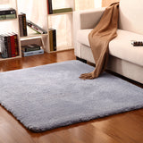 Casual Plain Rug Multi Color Polyster Area Rug Non-Slip Backing Easy Care Washable Carpet for Bedroom Silver Gray Clearhalo 'Area Rug' 'Casual' 'Rugs' Rug' 2239372