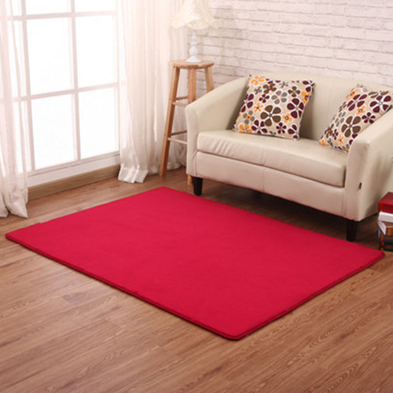 Multi Color Calming Rug Plain Area Carpet Anti-Slip Stain-Resistant Indoor Rug for Bedroom Burgundy Clearhalo 'Area Rug' 'Casual' 'Rugs' Rug' 2239387