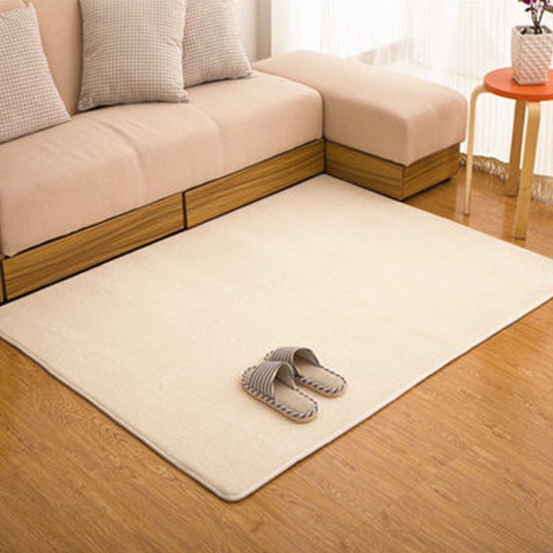 Multi Color Calming Rug Plain Area Carpet Anti-Slip Stain-Resistant Indoor Rug for Bedroom Beige Clearhalo 'Area Rug' 'Casual' 'Rugs' Rug' 2239388