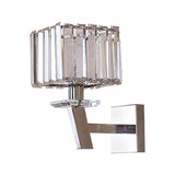 Cubic Clear Crystal Wall Light Modernism Stylish 1 Light Chrome Wall Sconce Lighting for Corridor Clearhalo 'Modern wall lights' 'Modern' 'Wall Lamps & Sconces' 'Wall Lights' Lighting' 224018