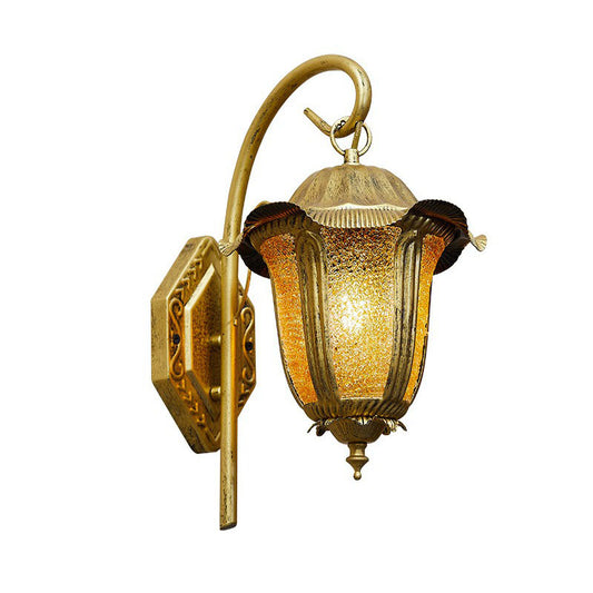 1 Head Wall Mount Light Moroccan Bell Iron Wall Light Fixture in Brass for Living Room Clearhalo 'Wall Lamps & Sconces' 'Wall Lights' Lighting' 2240904