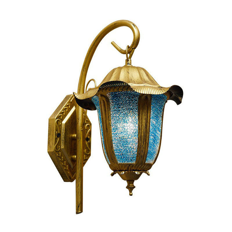 Moroccan Bell Wall Light Fixture Single-Bulb Metallic Wall Mounted Lamp in Lake Blue Clearhalo 'Wall Lamps & Sconces' 'Wall Lights' Lighting' 2240909